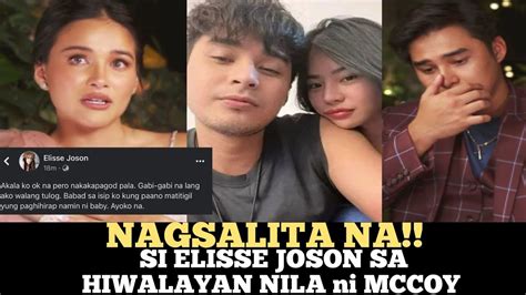 Elisse Joson Nagsalita Na Sa Hiwalayan Issue Nila Ni Mccoy De Leon