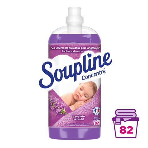 Adoucissant concentré Soupline Lavande 82 lavages 100 recyclé 1 9L