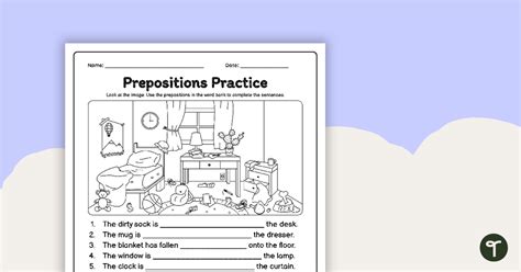 Prepositions Practice Worksheet Teach Starter Worksheets Library