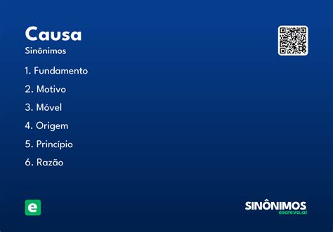 Sinonimos De Por Causa - Causa - Significado e Sinônimo - escreva.ai