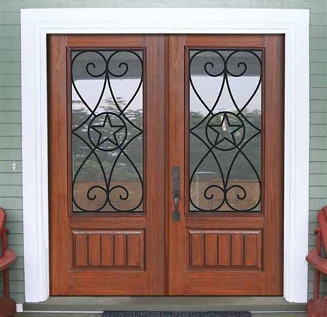 1 Panel 3 4 Lite Austin Fiberglass Double Exterior Home Door Tall 80 Mediterranean Entry