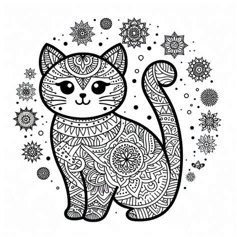 Cat Mandala Coloring Page Online Mandalamaker Online