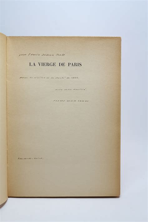 La Vierge De Paris By JOUVE Pierre Jean Couverture Souple 1944