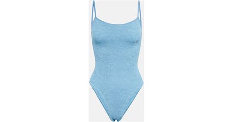 Hunza G Pamela Swimsuit In Blue Lyst