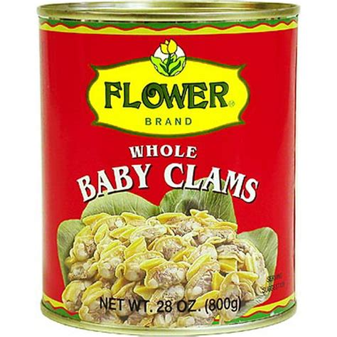 Flower Canned Whole Baby Clams 28 Oz 12 Ct