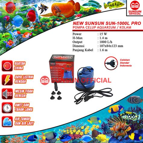 Jual NEW SUNSUN SUN 1000 1500 2500 L PRO Pompa Air Celup Kolam Aquarium