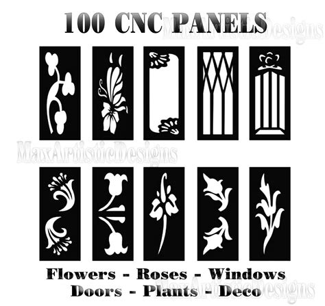 Cnc Vector Panels With Flowers Trees Geometric Frames For Doors