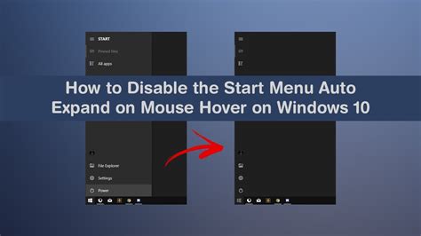 How To Disableenable Start Menu Left Panel Auto Expand Mouse Hover On Windows 10 Youtube