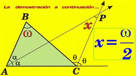 Ángulo Formado por una Bisectriz Interior y otra Exterior en un