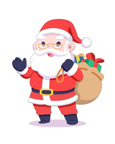 Papai Noel Desenho Fofo - Ilustração de desenho animado de papai noel de estilo fofo | Vetor Premium