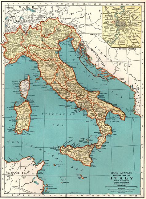 ITALY Map 1949 Vintage Map of Italy Atlas Map Gallery Wall - Etsy | Italy map, Travel gallery ...