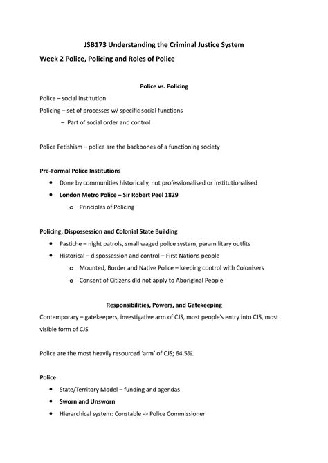 Jsb W Police Policing And Roles Of Police Jsb Understanding