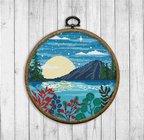 Landscape Cross Stitch Pattern Nature Counted Cross Stitch Chart