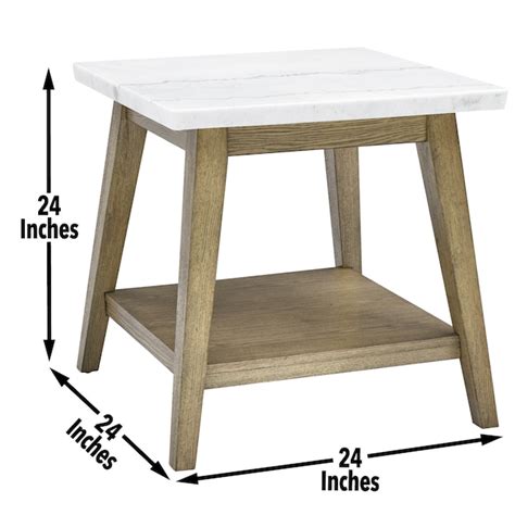 Steve Silver 24 In W X 24 In H White Faux Marble Midcentury End Table Assembly Required In The