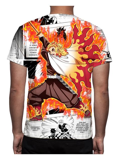 Camiseta Kimetsu No Yaiba Kyojuro Estampa Total Elo7