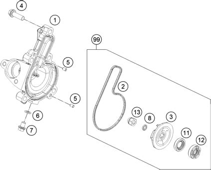 Ktm Newcastle Duke White B D Water Pump