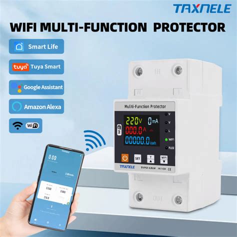 Wifi Smart Switch Tuya Energy Meter Kwh Metering A Circuit Breaker