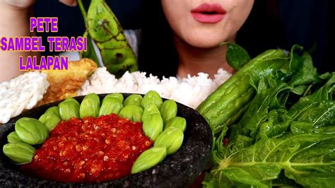 Asmr Pete Sambel Terasi Lalapan Daun Pepaya Dan Pare Mentah Asmr