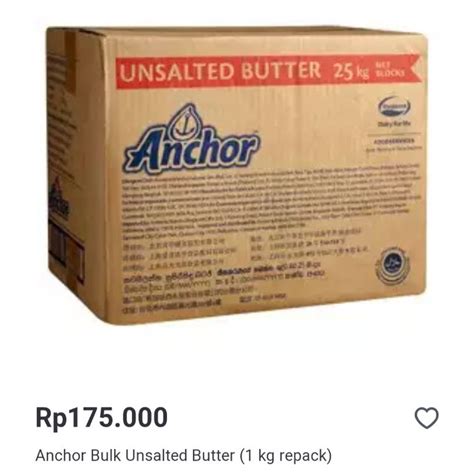 Jual Anchor Unsalted Butter 1kg Repack Indonesiashopee Indonesia