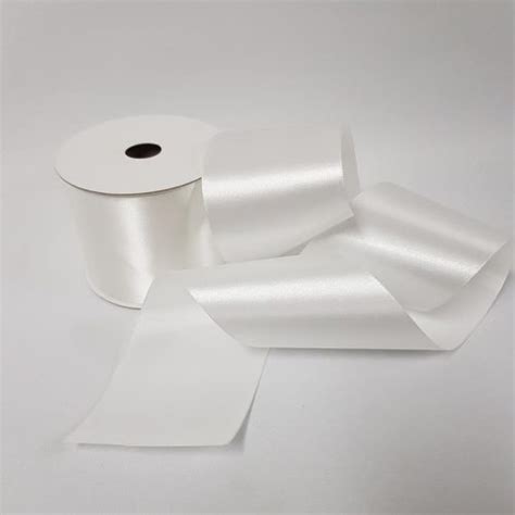 Satin Ribbon Single Sided Mm White Desflora