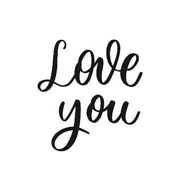 Love You Hand Lettering Inscription Vector Positive Overlays Note