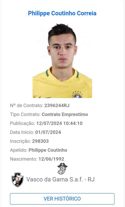 Philippe Coutinho Est Regularizado No Bid Da Cbf Supervasco