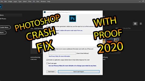 How To Fix Photoshop Cc 2020 Crashes When Creating A New File Youtube