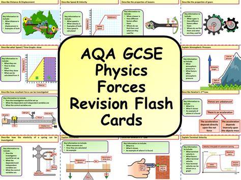 AQA KS4 GCSE Physics Science Forces Revision Flashcards Teaching