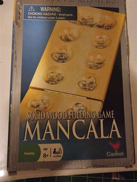 Mancala Game Gallery Solid Wood Folding Board Edition Clear Stones Ebay