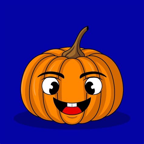 Ilustración arte lindo diseño de personajes de calabaza Vector Premium