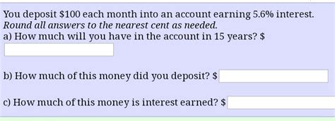 Solved You Deposit 100 Each Month Into An Account Earning Chegg