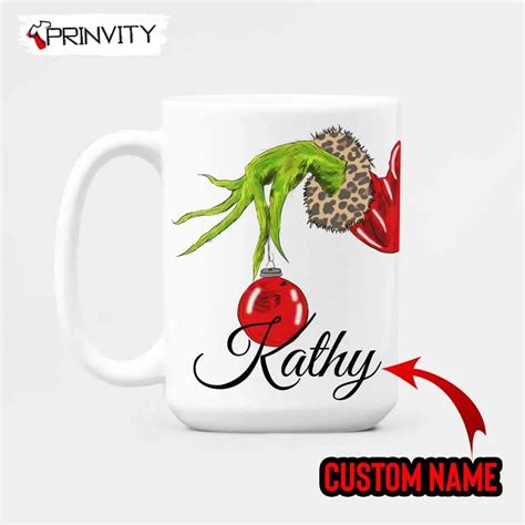 Personalization The Grinch Christmas Coffee Custom Name White Mug Size