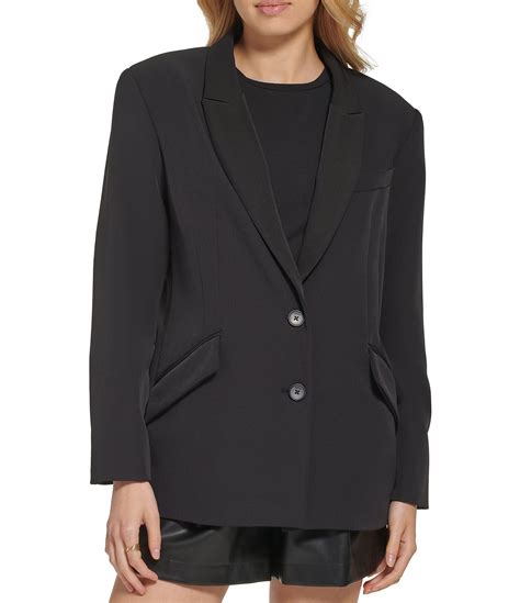 Dkny Two Button Peak Lapel Flap Pocket Blazer Dillards