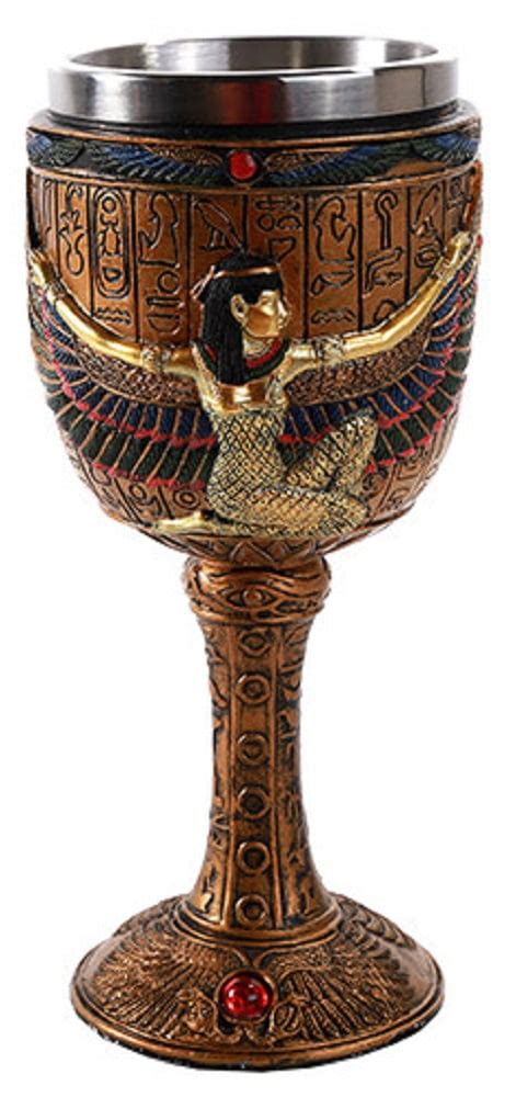 Ancient Egyptian Goddess Isis Wine Goblet Chalice Egypt Stainless Steel