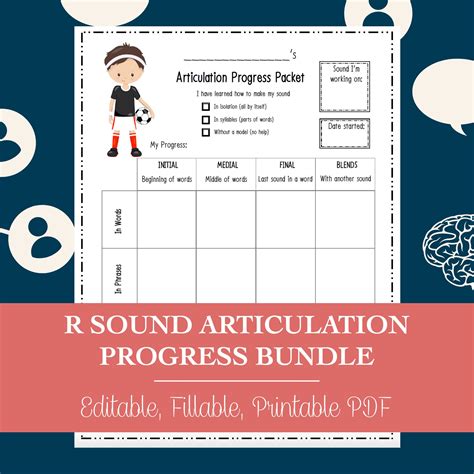 R Sound Articulation Progress Worksheets Bundle For Speech Therapy Worksheets Library