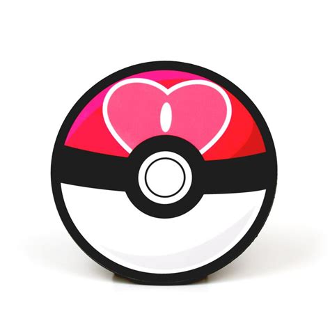 Love Ball Coaster Pokeball Coaster Set Pokemon Valentines Etsy