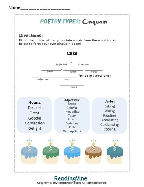 Cinquain Poem Examples And Activities Readingvine