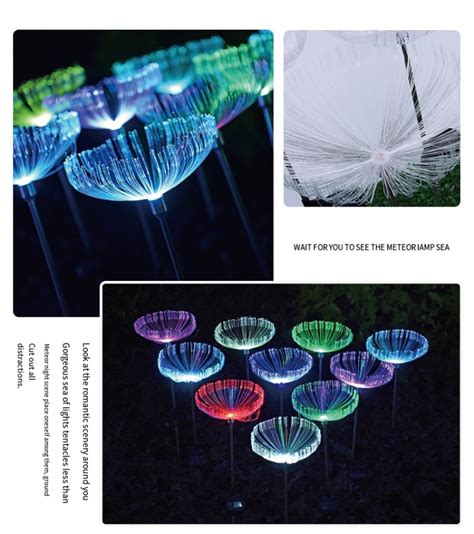 Colorful Color Changing Park Decorated Led Fiber Optic Jellyfish Insert