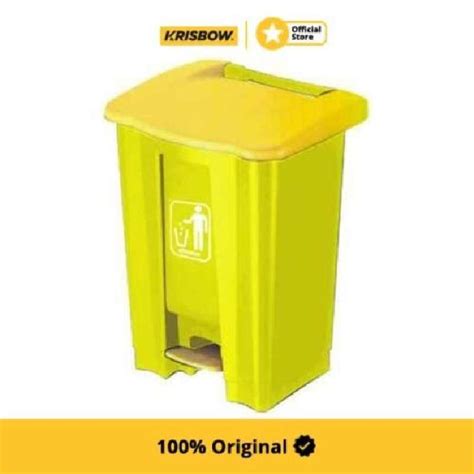 Promo Krisbow Dust Bin Tempat Sampah Outdoor Pedal 45 Ltr Kuning