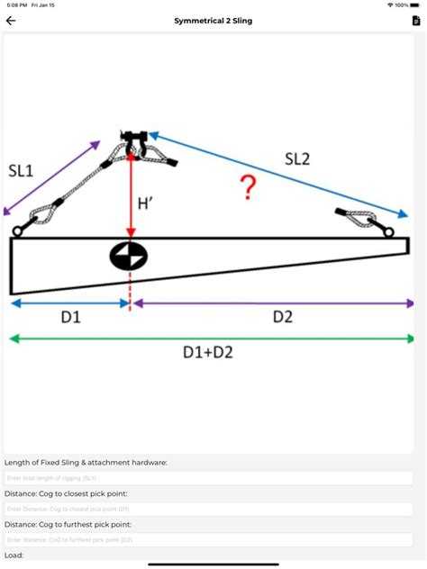 Sling Angle Load Calculator
