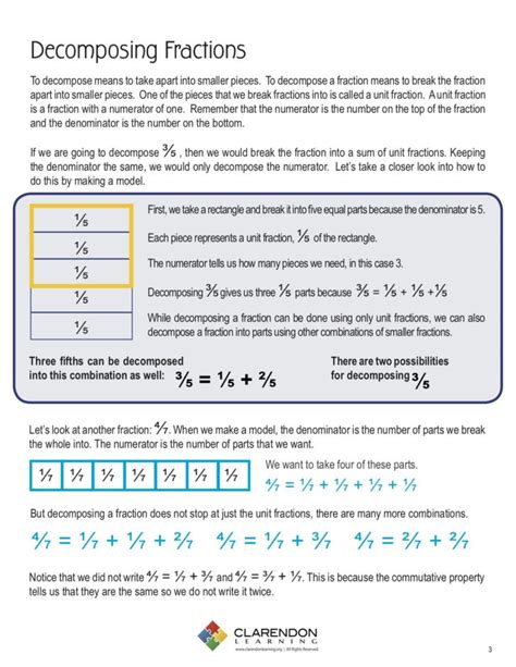 Decomposing Fractions 4th Grade Worksheet — Db