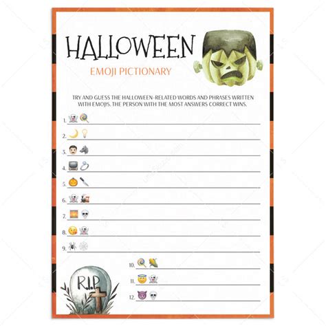 Halloween Emoji Quiz Printable | Instant Download – LittleSizzle