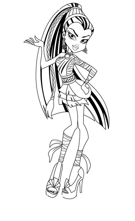 Monster High Coloring Pages Nefera De Nile And Cleo De Nile