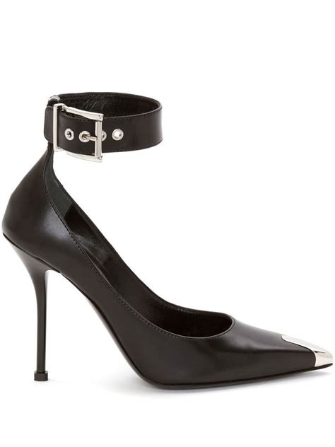 Alexander McQueen Scarpin Bico Fino Salto 105mm Preto FARFETCH