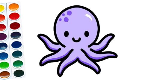 Octopus Cartoon Drawing Helloartsy