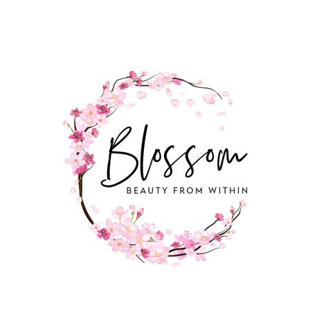 Cherry Blossom Circle Logo Logo Design Logo Design And Etsy Circle