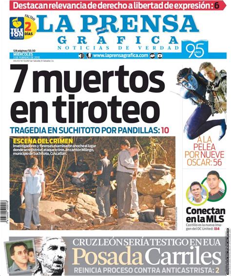 Periódico La Prensa Gráfica El Salvador Periódicos De El Salvador Edición De Miércoles 3 De