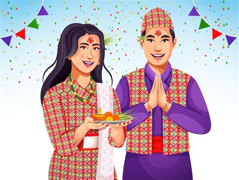 Premium Vector | Dashain Popular Festival in Nepal celebration with ...