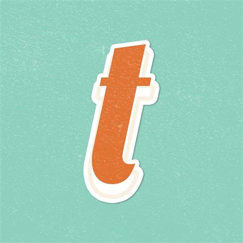 Retro Letter T Bold Typography Lettering Sticker Free Image By