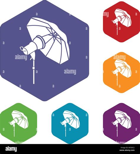 Studio Flash With Umbrella Icon In Simple Style Stock Vector Image